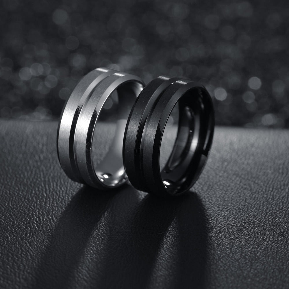 Everyday.Discount buy men's rings tiktok facebook.boy blackcolor rings silver color matted and polished shiny stainless streetwear instagram fashionable rings hypoallergenic rings pinterest jewelers shoponline my unique jewellery boutique everyday free.shipping 