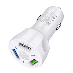 Everyday.Discount buy car phone charger four ports quick charging universal fast charging tiktok cigarettes lighter pinterest ipad instagram iphone samsung android ios applefacebook phones chargers everyday free.shipping 