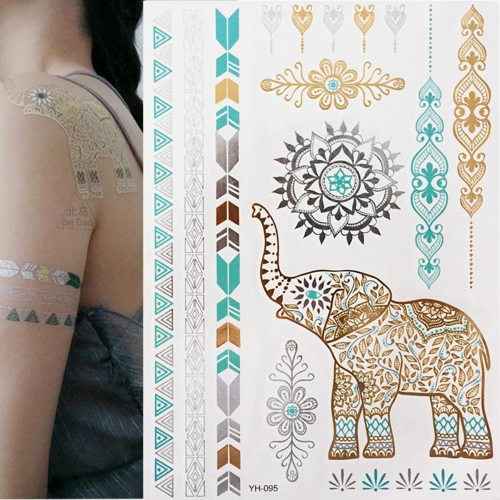 Everyday.Discount women's sparkle goldcolor maori inktattoo upperarm wrist breast vs above knee legs makeup decal cheap price mythical cute temporary inka style tribal exclusive coverup cute balm brow behind ear drawings armsleeve floral sleeves under above eyes heart ringfinger tattooart 