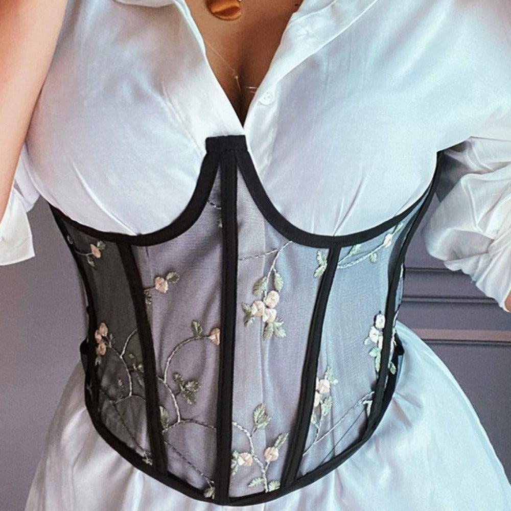 Everyday.Discount buy women's see through under bust style bodice flower embroidery dark color bones bustierre basque bodyshaper waist belly posture shaping correction popular corset discounted breathable eyelet ribbons bodyshaper pinterest women's corset  bustierre facebookvs victorian bodice tiktok youtube videos corset fashionblogger sleek fashionable classy elastic waist swanky belly bustierre instagram influencer corsettop waist correction leash ribbons corset everyday free.shipping