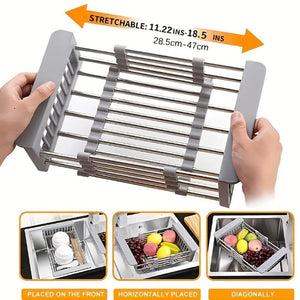 Everyday.Discount buy adjustable dish drainers expandable drying dishrack sink overlay stainless cutlery dish wash drying dishrack drainer instagram tiktok youtube viral videos vegetable washing telescopic sink drainer inlays washings drainer adjustable for various expandable dimension kitchen onlineshopping sink organizer hangover dishwash drainer
