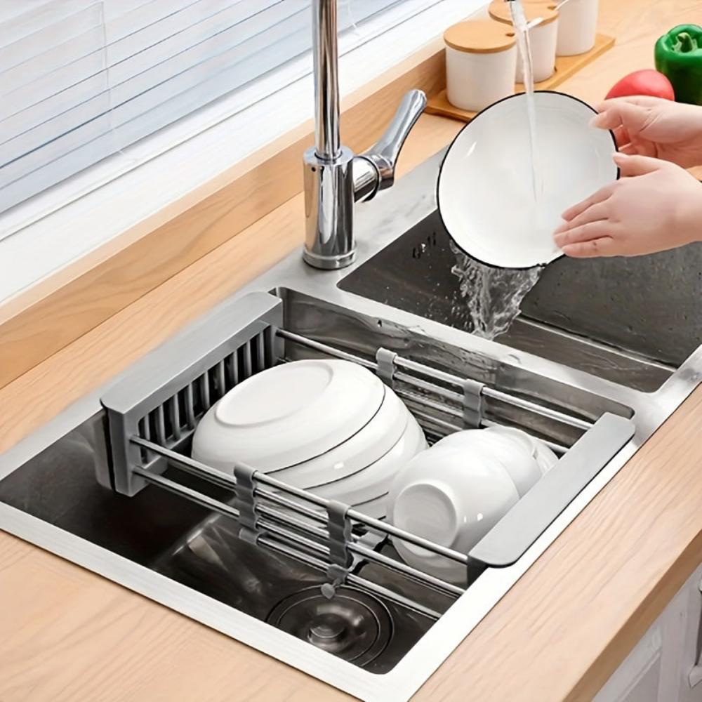 Everyday.Discount buy adjustable dish drainers expandable drying dishrack sink overlay stainless cutlery dish wash drying dishrack drainer instagram tiktok youtube viral videos vegetable washing telescopic sink drainer inlays washings drainer adjustable for various expandable dimension kitchen onlineshopping sink organizer hangover dishwash drainer