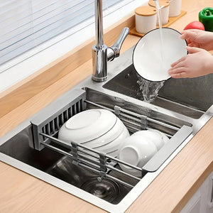 Everyday.Discount buy adjustable dish drainers expandable drying dishrack sink overlay stainless cutlery dish wash drying dishrack drainer instagram tiktok youtube viral videos vegetable washing telescopic sink drainer inlays washings drainer adjustable for various expandable dimension kitchen onlineshopping sink organizer hangover dishwash drainer
