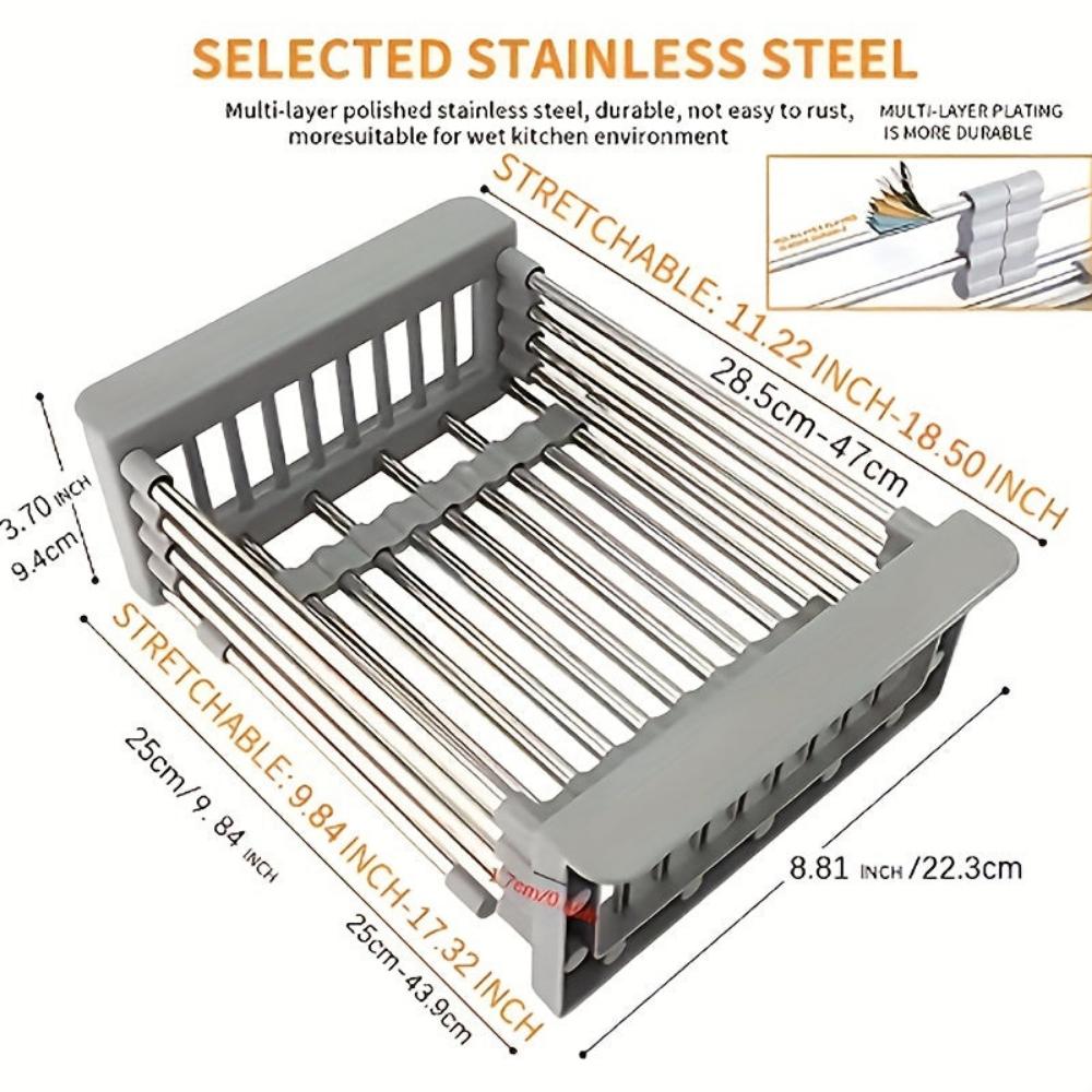 Everyday.Discount buy adjustable dish drainers expandable drying dishrack sink overlay stainless cutlery dish wash drying dishrack drainer instagram tiktok youtube viral videos vegetable washing telescopic sink drainer inlays washings drainer adjustable for various expandable dimension kitchen onlineshopping sink organizer hangover dishwash drainer