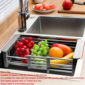 Everyday.Discount buy adjustable dish drainers expandable drying dishrack sink overlay stainless cutlery dish wash drying dishrack drainer instagram tiktok youtube viral videos vegetable washing telescopic sink drainer inlays washings drainer adjustable for various expandable dimension kitchen onlineshopping sink organizer hangover dishwash drainer