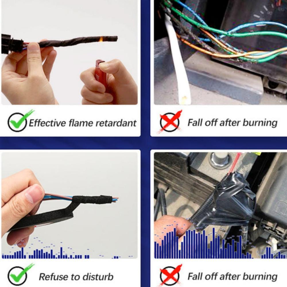 Everyday.Discount buy car wire flannels tapings cable protection rainproof self adhesive harness electra noise protection insulation temperature resistant automotive accessories carparts fire flames retardant resistant wiring rainproof self adhesive solutions reduction  instagram tiktok youtube videos onlineshopping lasting electrical repair wiring protection