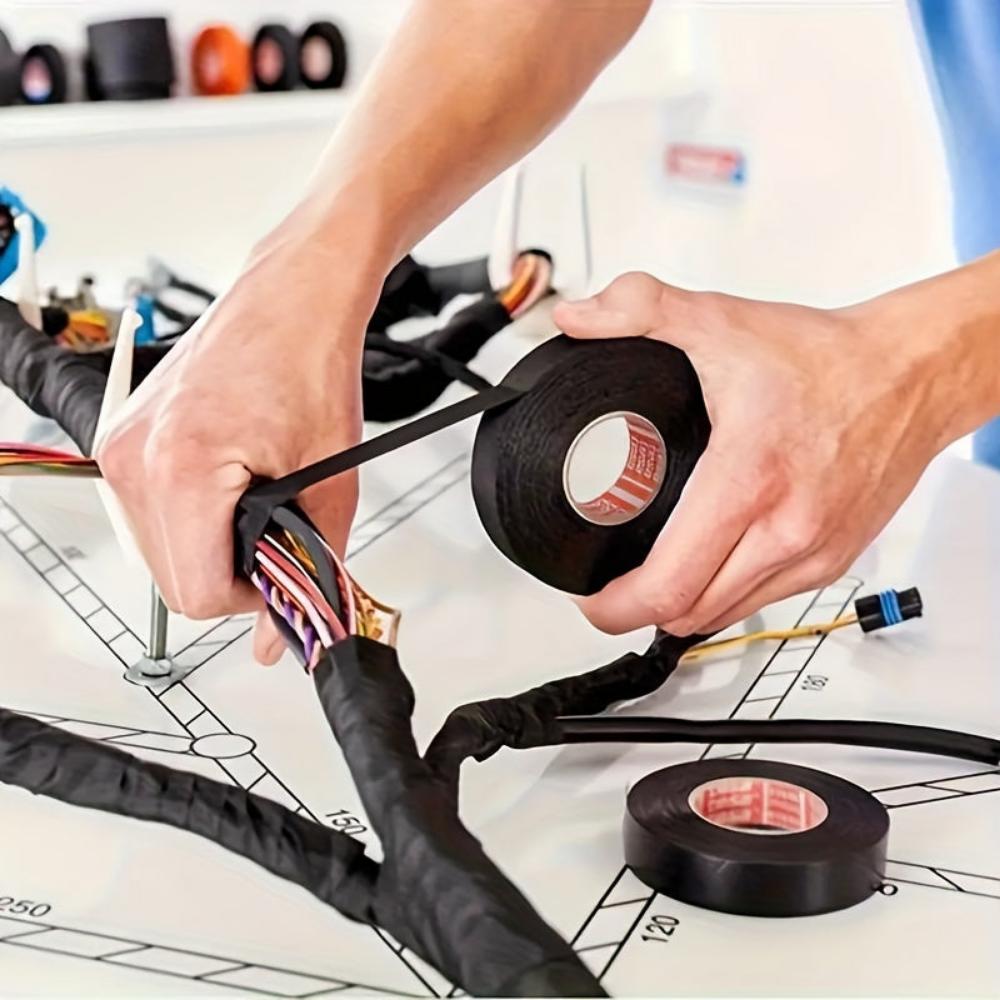 Everyday.Discount buy car wire flannels tapings cable protection rainproof self adhesive harness electra noise protection insulation temperature resistant automotive accessories carparts fire flames retardant resistant wiring rainproof self adhesive solutions reduction  instagram tiktok youtube videos onlineshopping lasting electrical repair wiring protection
