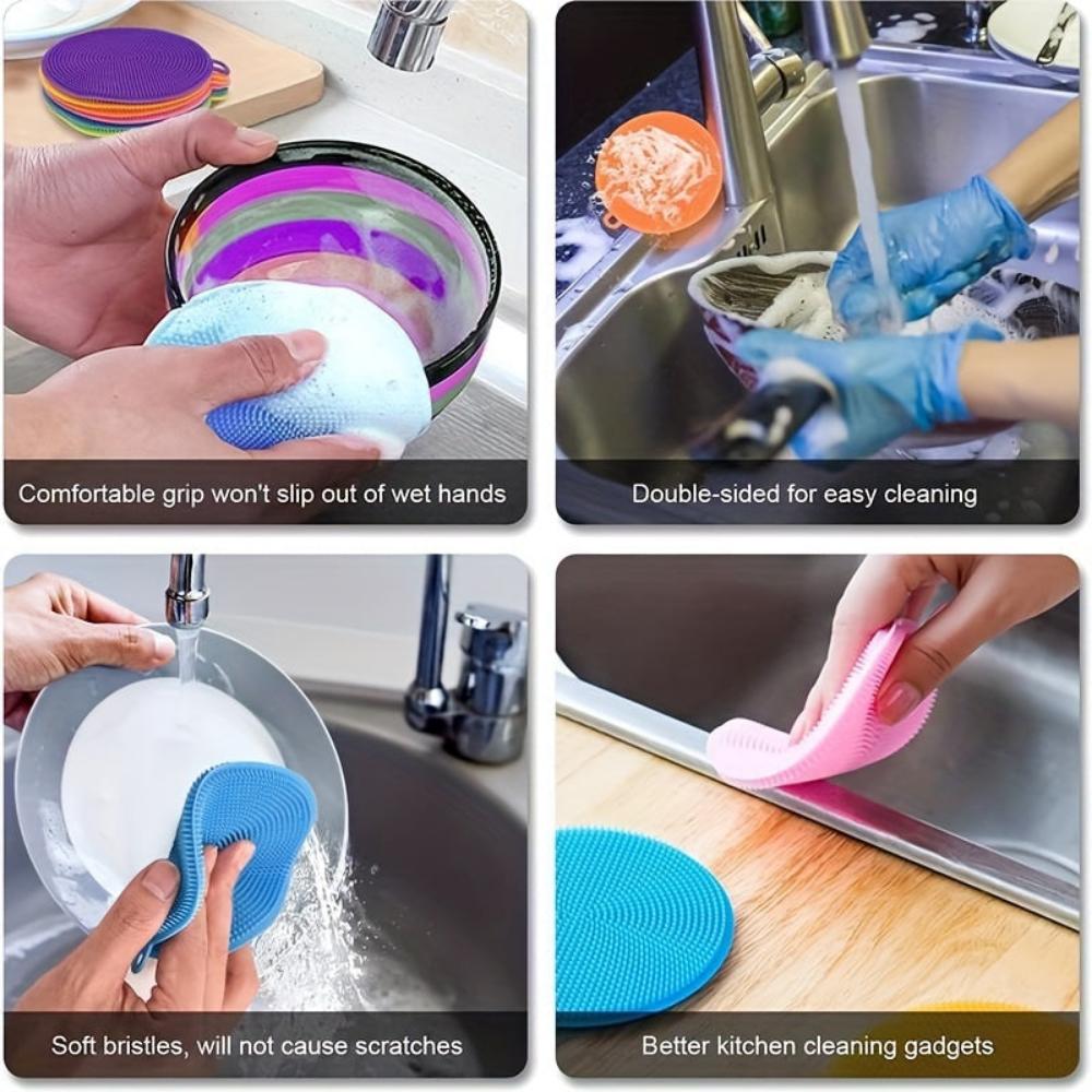 Everyday.Discount buy dish wash pads silicon brushes scrubbers multi purpose softcare scouring pads variety sponge eco friendly vegetable fruits vegetables washing versatile popular temperature resistance hygiene housekeeping household pads instagram tiktok youtube videos magic dishwash onlineshopping viral efficient effective dishes scrubbing