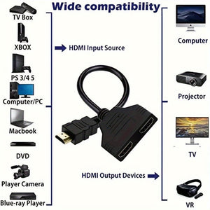 Everyday.Discount buy hdmi splitters cable extender xtra videos signal outputs ports for dual screens television devices duplicate hdmi signal outputs extended splitters one two instagram tiktok youtube fun viral entertaining videos quality hd signal switching devices  magic versatile news onlineshopping lifehack usage optimization streamings unpowered