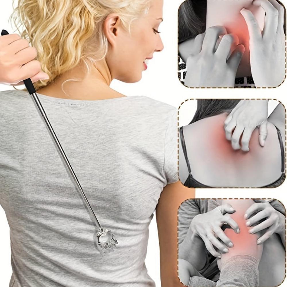 Everyday.Discount buy backscratcher itchiness telescopic blood circulation stimulations  adjustable length massager scrapers extendable telescoping targeted relieve itch hackle stainless durable construction scratcher reliving itch instagram tiktok youtube videos diy selfcare relaxation onlineshopping soothing relief lightweight effective reliable massager