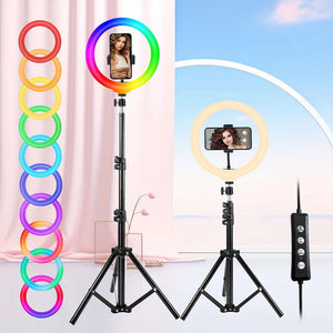 Everyday.Discount buy photography lights ledlight circel lights viral makeup social photo shoot lamps dimmable phone lighting stunning recording selfielights lighting photostudio tripod holder instagram tiktok youtube photo studios videos circel natural colors makeup multicolor livefeed streamings adjustable makeup bright lightings photos onlineshopping
