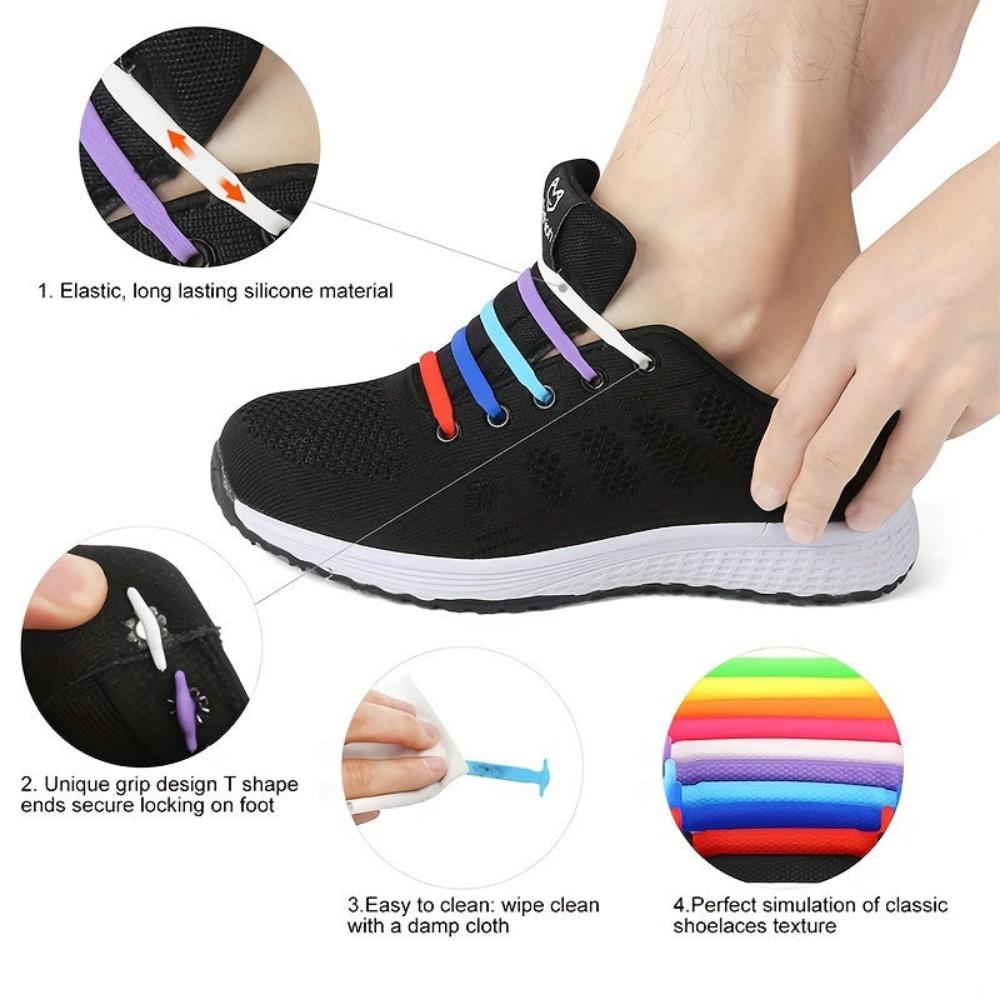 Everyday.Discount buy shoestrings shoe laces lazy not tying elastic silicon viral stretchy men's women's replacement shoestrings laces pinterest instagram youtube tiktok videos sports kids stretchable quick convenient durable shoe laces adults custom replacement custom color lasting shoe laces fashionable enthusiasts musthave hiking exclusive laces