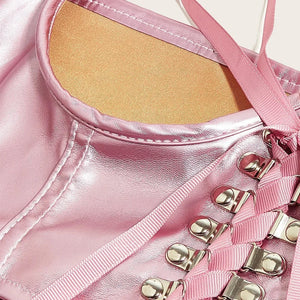 Everyday.Discount buy women's artificial pu leather dark colors leash corsets under bust waist wear instagram tiktok youtube fashionista viral style bodices bustierre bodyshaper elastic belly classy correction onlineshopping corset bodytop popular styles fashionable breathable explore glamorous beautiful secret solid color gothic modish eyelet corsettop
