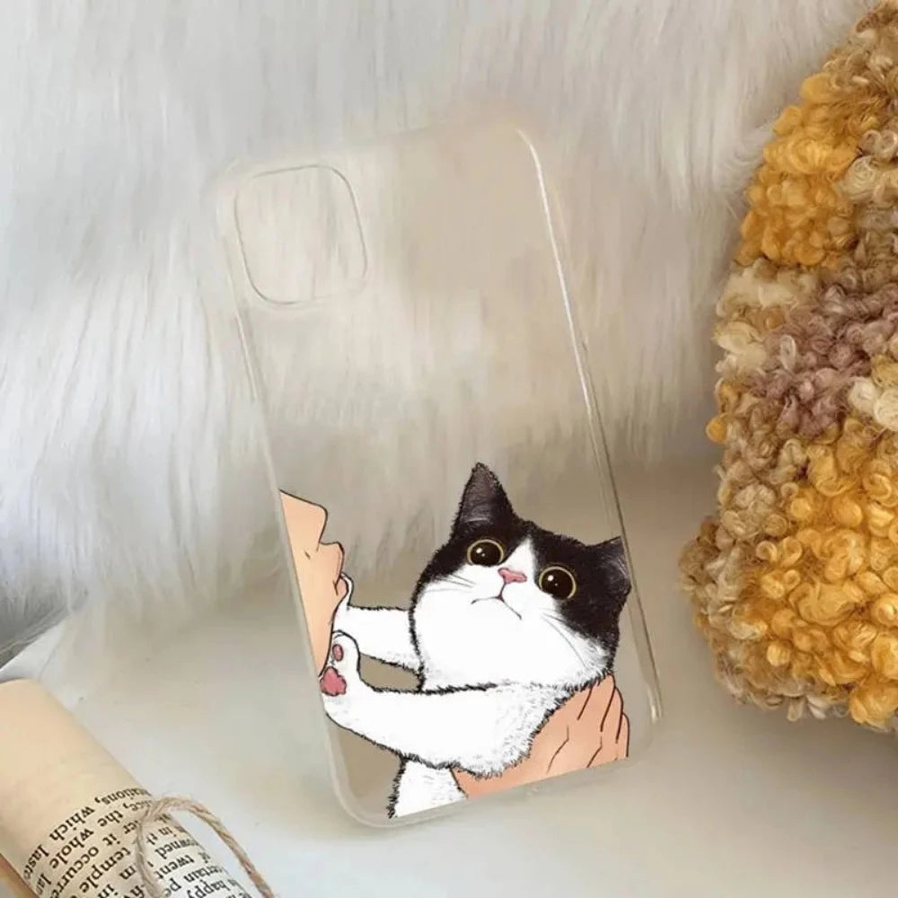 Everyday.Discount buy iphone phonecase transparent cute funny cat illustration iphones explore onlineshopping viral apple phonecase phone coverage tiktok youtube instagram videos iphone's wireless charging apple vegan covering unique styles phonecase stylish smooth beautiful cute protection prevent scratches travel dirt resistant recyclable world