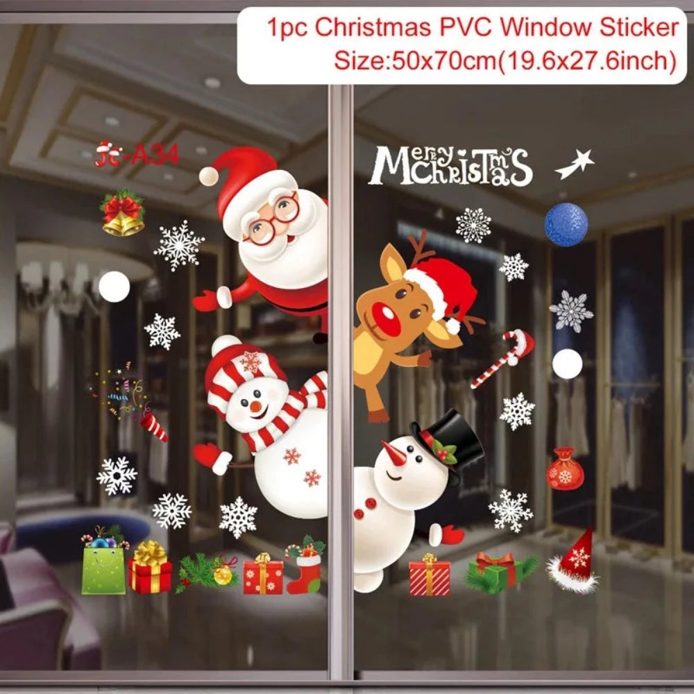 Everyday.Discount buy windows xmas decals merry christmas santa snowman wallstickers pinterest glass window merry xmas adhesive snowflakes facebookvs santa bears snowman electro statical wintertime cling tiktok youtube videos windowsticker instagram influencers xmas crafts interior christmas decoration nearme everyday free.shipping everyday.discount