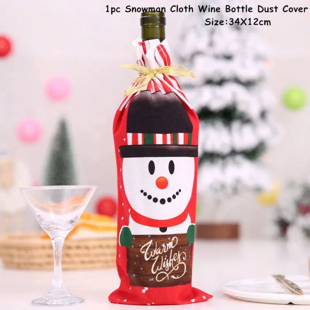 Buy christmas winebottles covering decoration pinterest merry christmas shields noel xmas tables decoration facebookvs christmas table deco gifts tiktok youtube videos wine bottles wintertime elegance bottles shields instagram holiday cute santas reindeer charms animals noel santa everyday fast free.shipping shoponline whimsical assortment festive decoration