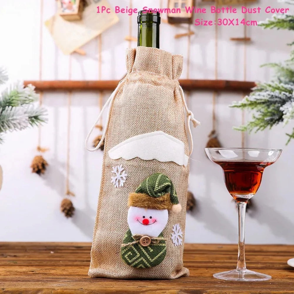 Buy christmas winebottles covering decoration pinterest merry christmas shields noel xmas tables decoration facebookvs christmas table deco gifts tiktok youtube videos wine bottles wintertime elegance bottles shields instagram holiday cute santas reindeer charms animals noel santa everyday fast free.shipping shoponline whimsical assortment festive decoration