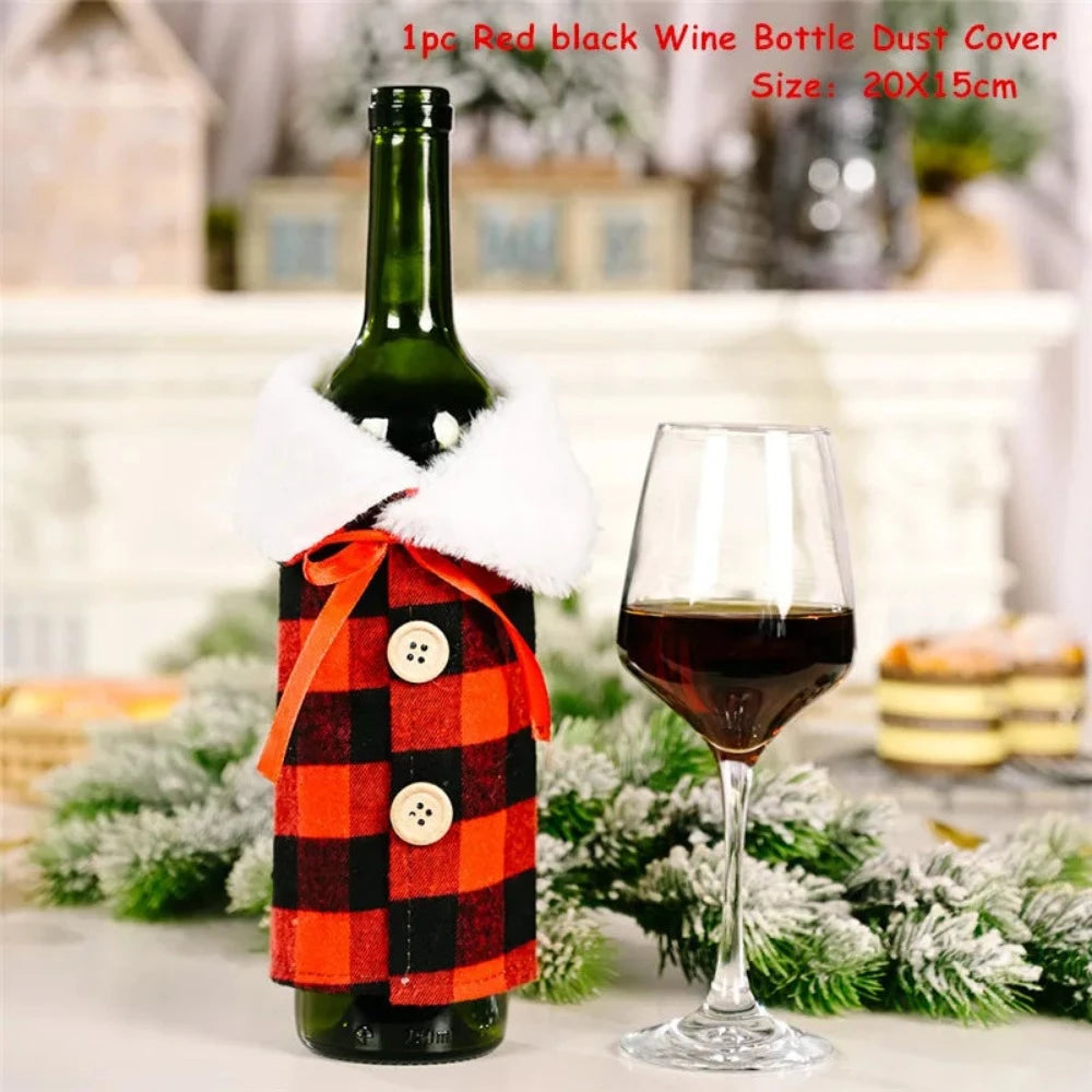 Buy christmas winebottles covering decoration pinterest merry christmas shields noel xmas tables decoration facebookvs christmas table deco gifts tiktok youtube videos wine bottles wintertime elegance bottles shields instagram holiday cute santas reindeer charms animals noel santa everyday fast free.shipping shoponline whimsical assortment festive decoration