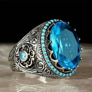 buy men's fashionable rings handcrafted antique silver color religious matted moonstone    jewellery everyday street wear celtic meteorit opal inlay rings fashionable hypoallergenic handcrafted unique jewelry hypoallergenic streetwear old style silver color artificial rings everyday fast free.shipping jewellery saleprices everyday.discount instagram pinterest 