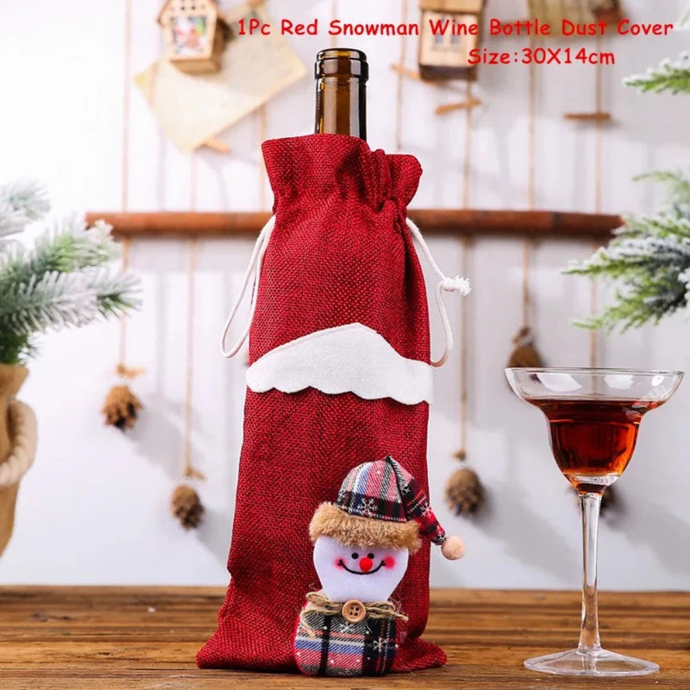 Buy christmas winebottles covering decoration pinterest merry christmas shields noel xmas tables decoration facebookvs christmas table deco gifts tiktok youtube videos wine bottles wintertime elegance bottles shields instagram holiday cute santas reindeer charms animals noel santa everyday fast free.shipping shoponline whimsical assortment festive decoration