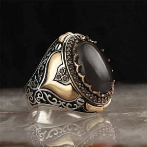 buy men's fashionable rings handcrafted antique silver color religious matted moonstone    jewellery everyday street wear celtic meteorit opal inlay rings fashionable hypoallergenic handcrafted unique jewelry hypoallergenic streetwear old style silver color artificial rings everyday fast free.shipping jewellery saleprices everyday.discount instagram pinterest 