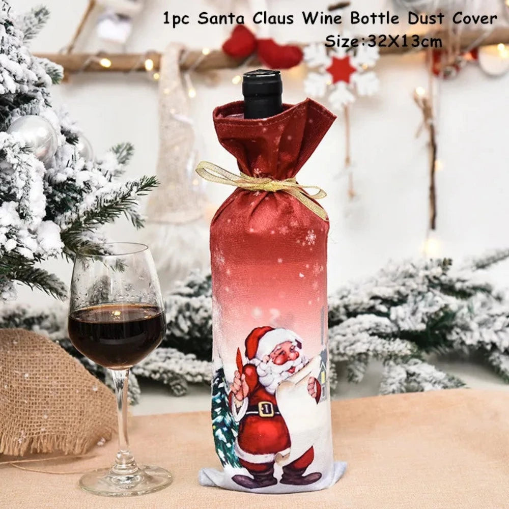 Buy christmas winebottles covering decoration pinterest merry christmas shields noel xmas tables decoration facebookvs christmas table deco gifts tiktok youtube videos wine bottles wintertime elegance bottles shields instagram holiday cute santas reindeer charms animals noel santa everyday fast free.shipping shoponline whimsical assortment festive decoration