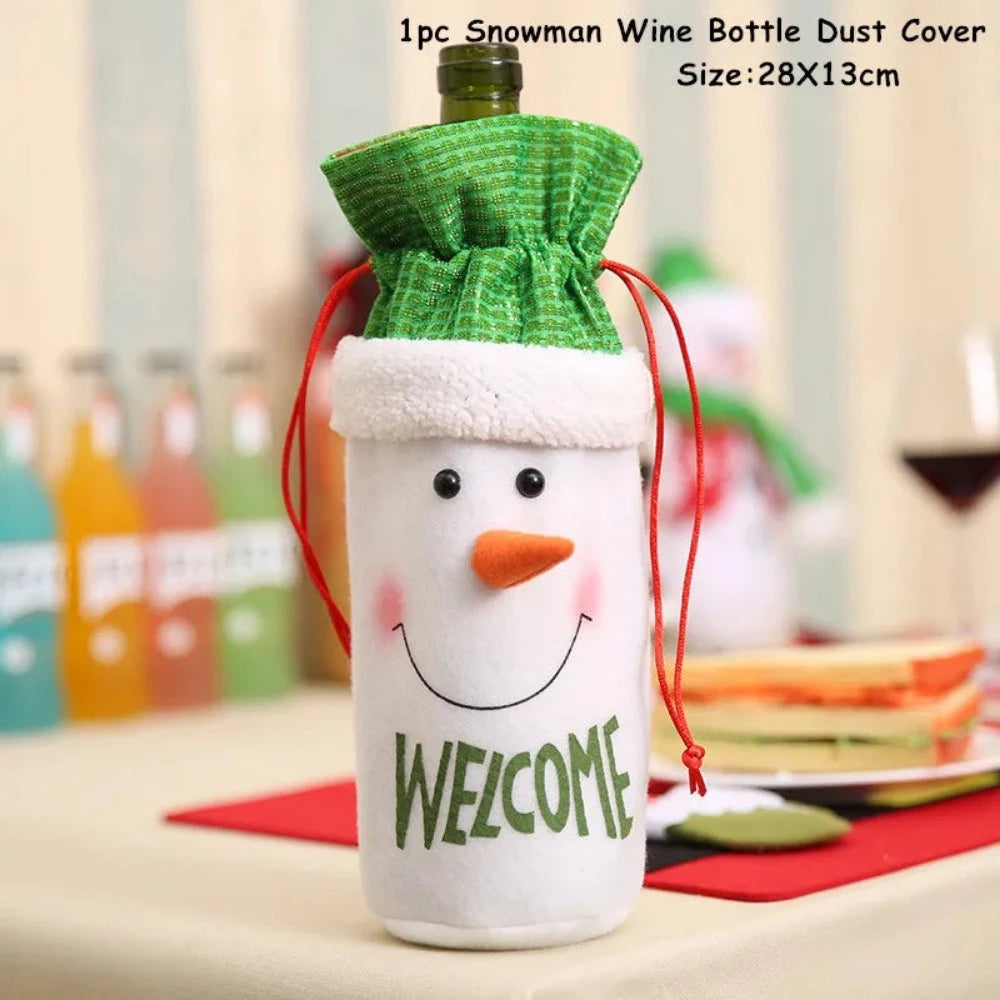 Buy christmas winebottles covering decoration pinterest merry christmas shields noel xmas tables decoration facebookvs christmas table deco gifts tiktok youtube videos wine bottles wintertime elegance bottles shields instagram holiday cute santas reindeer charms animals noel santa everyday fast free.shipping shoponline whimsical assortment festive decoration