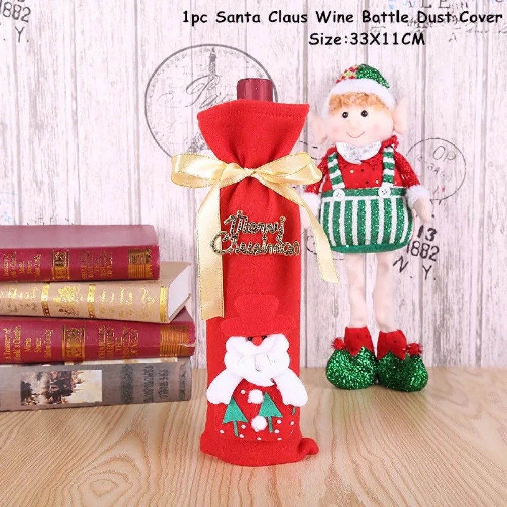 Buy christmas winebottles covering decoration pinterest merry christmas shields noel xmas tables decoration facebookvs christmas table deco gifts tiktok youtube videos wine bottles wintertime elegance bottles shields instagram holiday cute santas reindeer charms animals noel santa everyday fast free.shipping shoponline whimsical assortment festive decoration