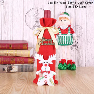 Buy christmas winebottles covering decoration pinterest merry christmas shields noel xmas tables decoration facebookvs christmas table deco gifts tiktok youtube videos wine bottles wintertime elegance bottles shields instagram holiday cute santas reindeer charms animals noel santa everyday fast free.shipping shoponline whimsical assortment festive decoration