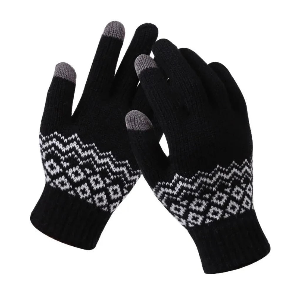 buy phone touch womens men's stretchy wintertime knitted wool mittens ✈️ free.shipping