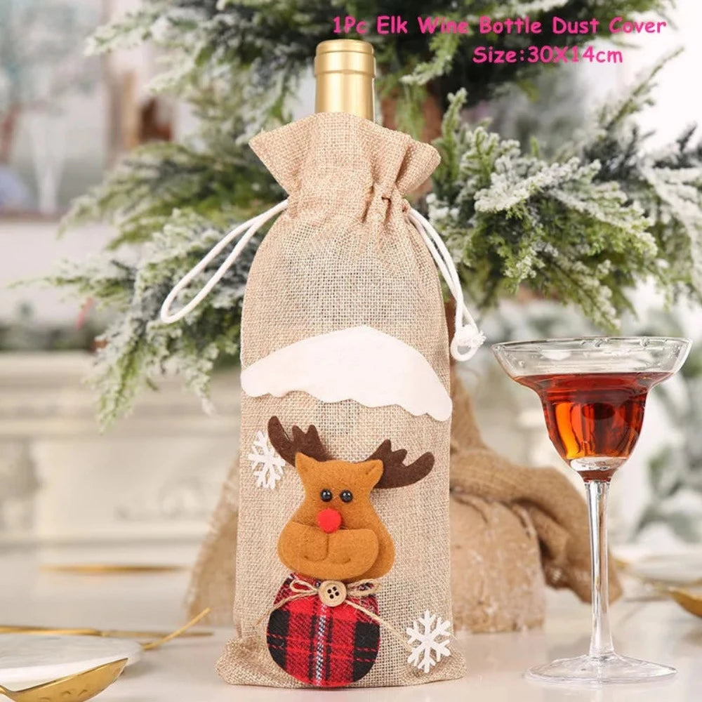 Buy christmas winebottles covering decoration pinterest merry christmas shields noel xmas tables decoration facebookvs christmas table deco gifts tiktok youtube videos wine bottles wintertime elegance bottles shields instagram holiday cute santas reindeer charms animals noel santa everyday fast free.shipping shoponline whimsical assortment festive decoration