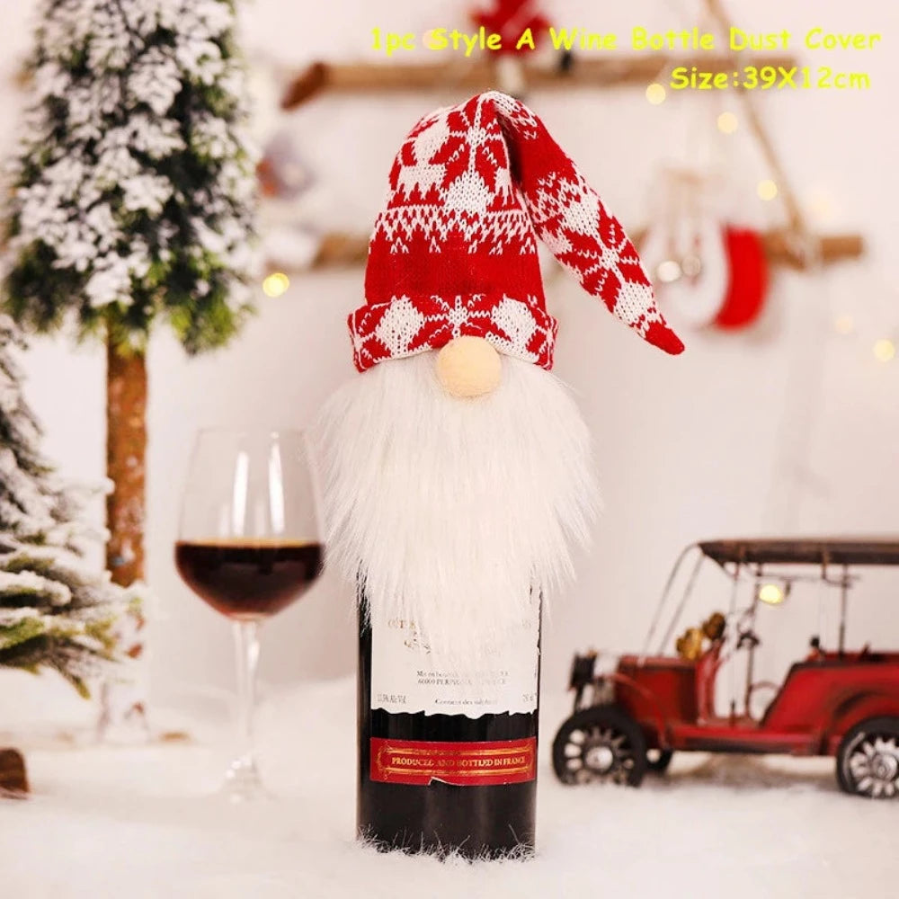 Buy christmas winebottles covering decoration pinterest merry christmas shields noel xmas tables decoration facebookvs christmas table deco gifts tiktok youtube videos wine bottles wintertime elegance bottles shields instagram holiday cute santas reindeer charms animals noel santa everyday fast free.shipping shoponline whimsical assortment festive decoration