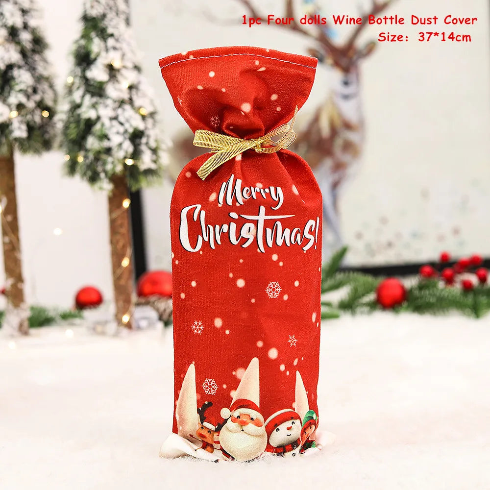 Buy christmas winebottles covering decoration pinterest merry christmas shields noel xmas tables decoration facebookvs christmas table deco gifts tiktok youtube videos wine bottles wintertime elegance bottles shields instagram holiday cute santas reindeer charms animals noel santa everyday fast free.shipping shoponline whimsical assortment festive decoration