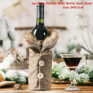 Buy christmas winebottles covering decoration pinterest merry christmas shields noel xmas tables decoration facebookvs christmas table deco gifts tiktok youtube videos wine bottles wintertime elegance bottles shields instagram holiday cute santas reindeer charms animals noel santa everyday fast free.shipping shoponline whimsical assortment festive decoration