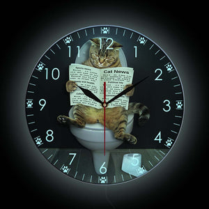 clock sitting cat wall clocks usa adorable cat read newspaper clocks ✈️ free.shipping