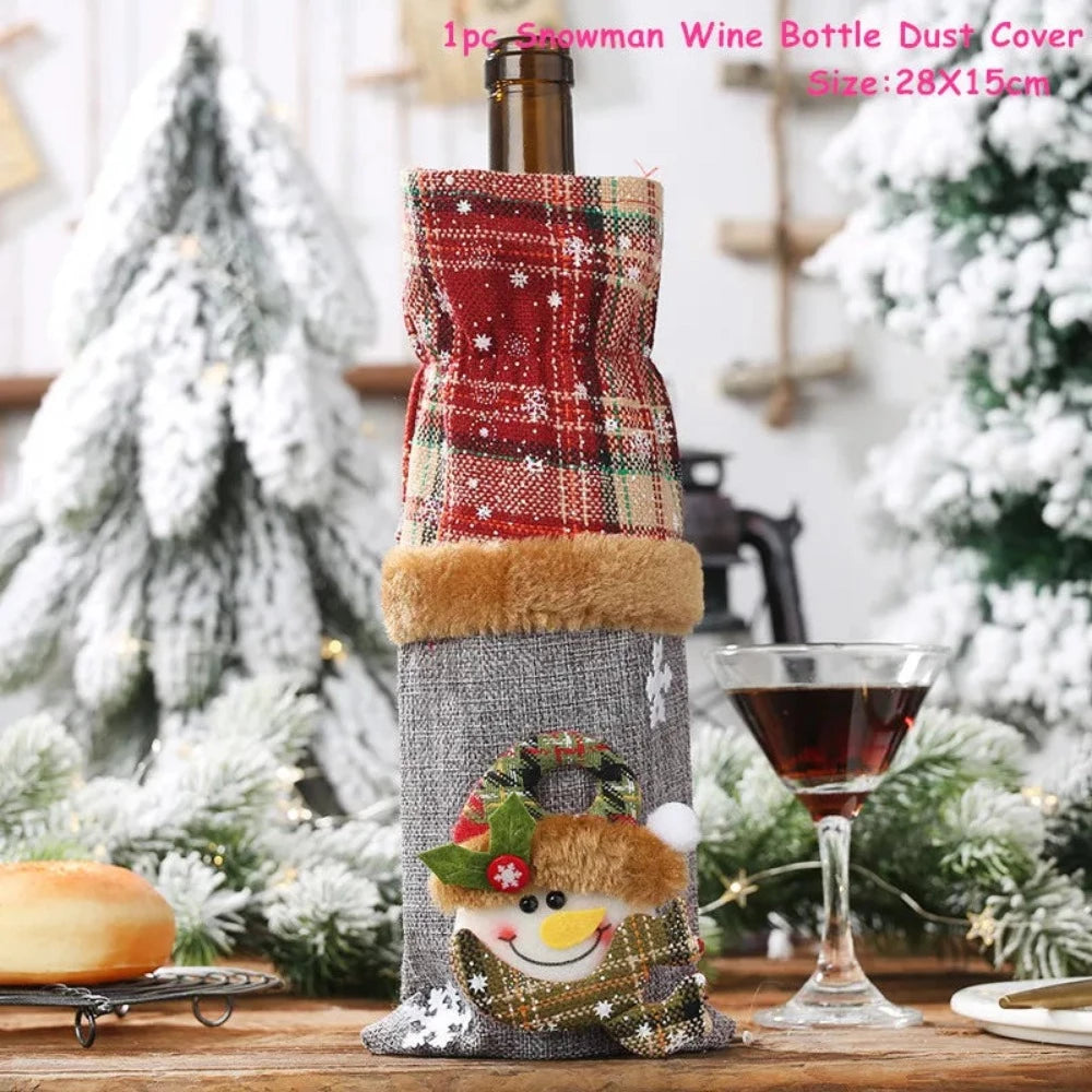 Buy christmas winebottles covering decoration pinterest merry christmas shields noel xmas tables decoration facebookvs christmas table deco gifts tiktok youtube videos wine bottles wintertime elegance bottles shields instagram holiday cute santas reindeer charms animals noel santa everyday fast free.shipping shoponline whimsical assortment festive decoration