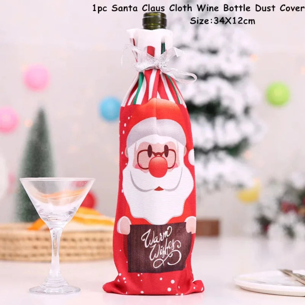 Buy christmas winebottles covering decoration pinterest merry christmas shields noel xmas tables decoration facebookvs christmas table deco gifts tiktok youtube videos wine bottles wintertime elegance bottles shields instagram holiday cute santas reindeer charms animals noel santa everyday fast free.shipping shoponline whimsical assortment festive decoration