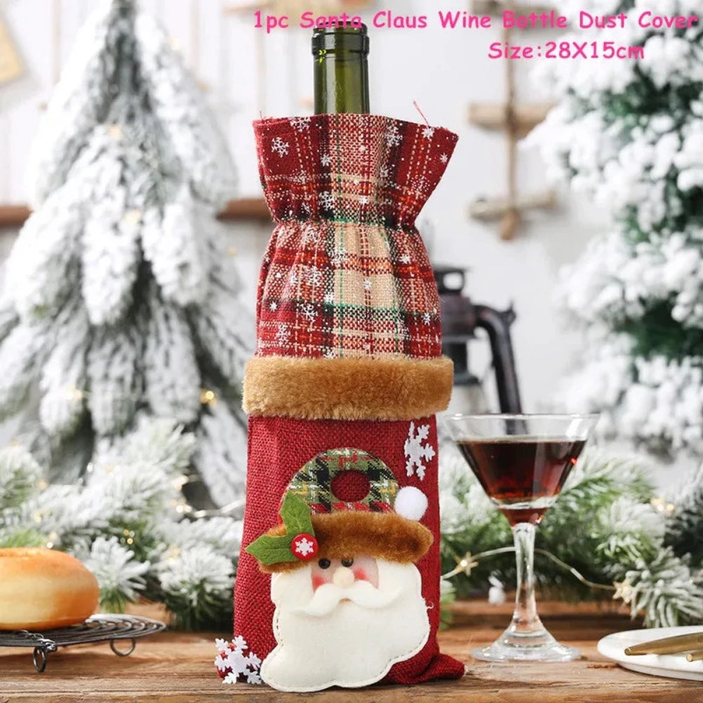 Buy christmas winebottles covering decoration pinterest merry christmas shields noel xmas tables decoration facebookvs christmas table deco gifts tiktok youtube videos wine bottles wintertime elegance bottles shields instagram holiday cute santas reindeer charms animals noel santa everyday fast free.shipping shoponline whimsical assortment festive decoration