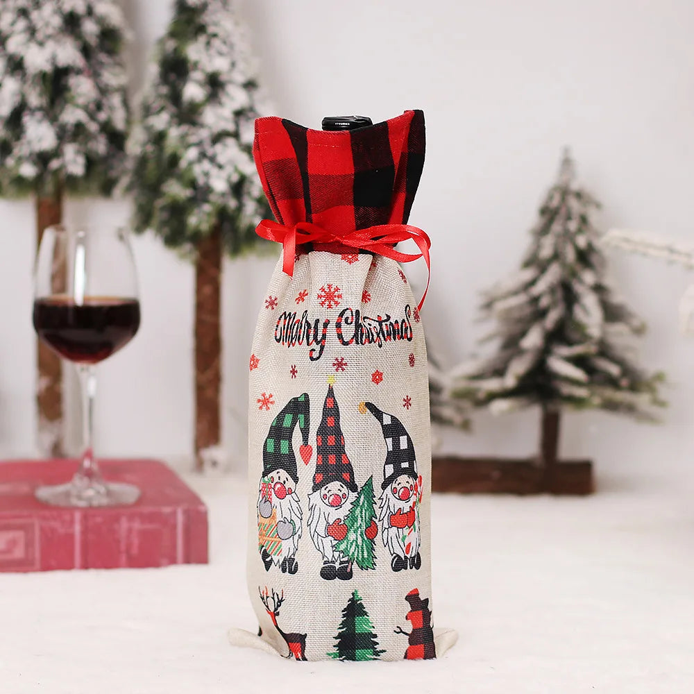 Buy christmas winebottles covering decoration pinterest merry christmas shields noel xmas tables decoration facebookvs christmas table deco gifts tiktok youtube videos wine bottles wintertime elegance bottles shields instagram holiday cute santas reindeer charms animals noel santa everyday fast free.shipping shoponline whimsical assortment festive decoration