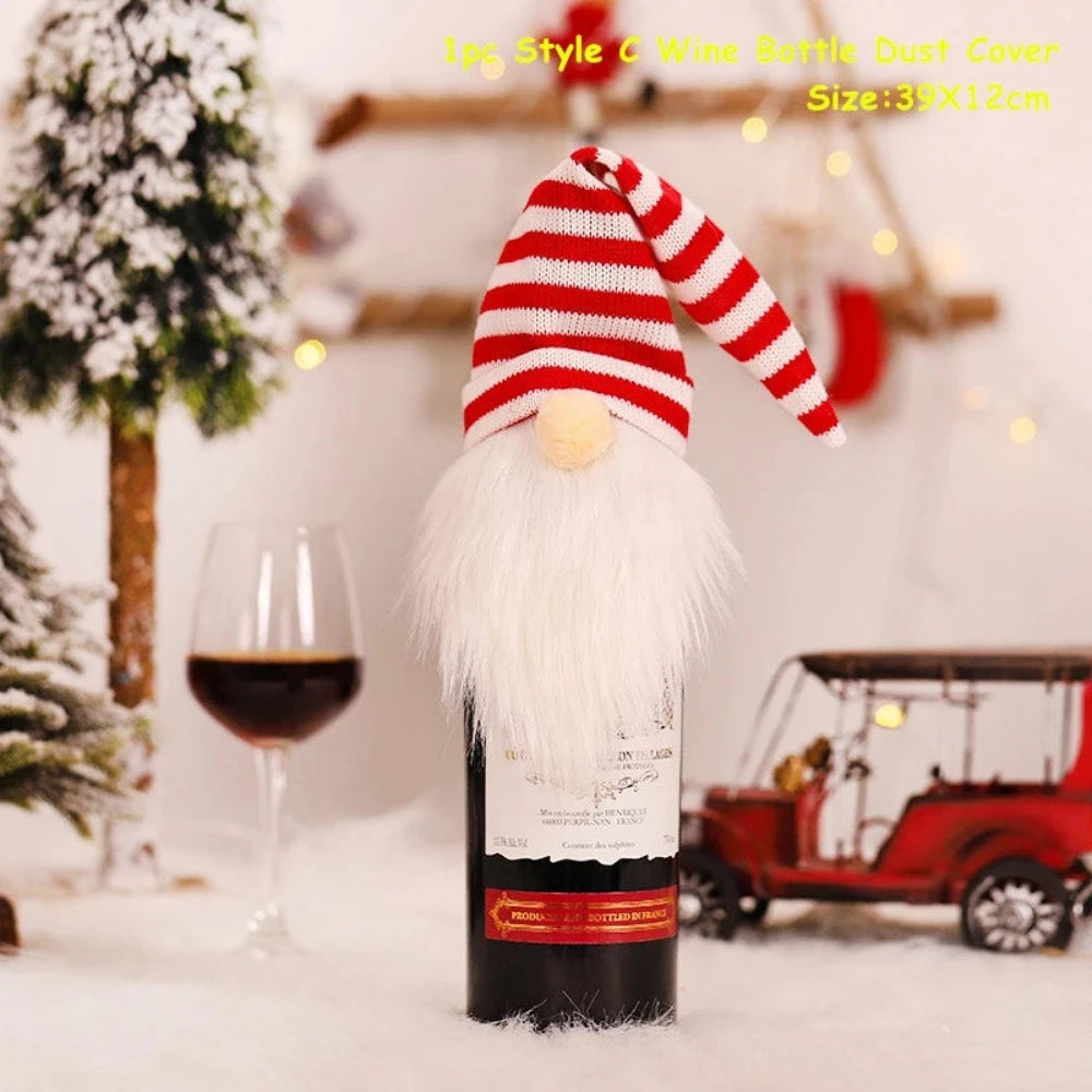 Buy christmas winebottles covering decoration pinterest merry christmas shields noel xmas tables decoration facebookvs christmas table deco gifts tiktok youtube videos wine bottles wintertime elegance bottles shields instagram holiday cute santas reindeer charms animals noel santa everyday fast free.shipping shoponline whimsical assortment festive decoration