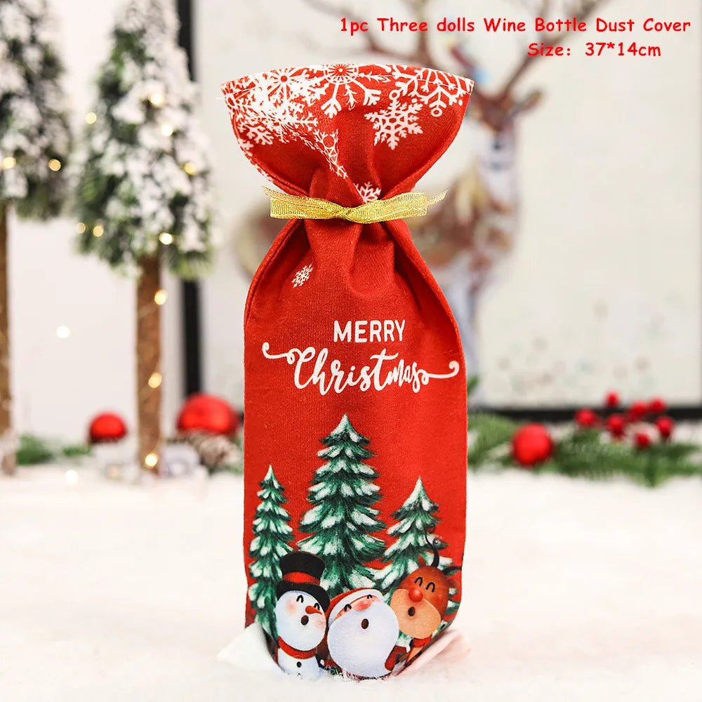 Buy christmas winebottles covering decoration pinterest merry christmas shields noel xmas tables decoration facebookvs christmas table deco gifts tiktok youtube videos wine bottles wintertime elegance bottles shields instagram holiday cute santas reindeer charms animals noel santa everyday fast free.shipping shoponline whimsical assortment festive decoration