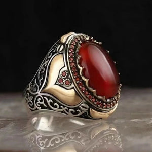 buy men's fashionable rings handcrafted antique silver color religious matted moonstone    jewellery everyday street wear celtic meteorit opal inlay rings fashionable hypoallergenic handcrafted unique jewelry hypoallergenic streetwear old style silver color artificial rings everyday fast free.shipping jewellery saleprices everyday.discount instagram pinterest 