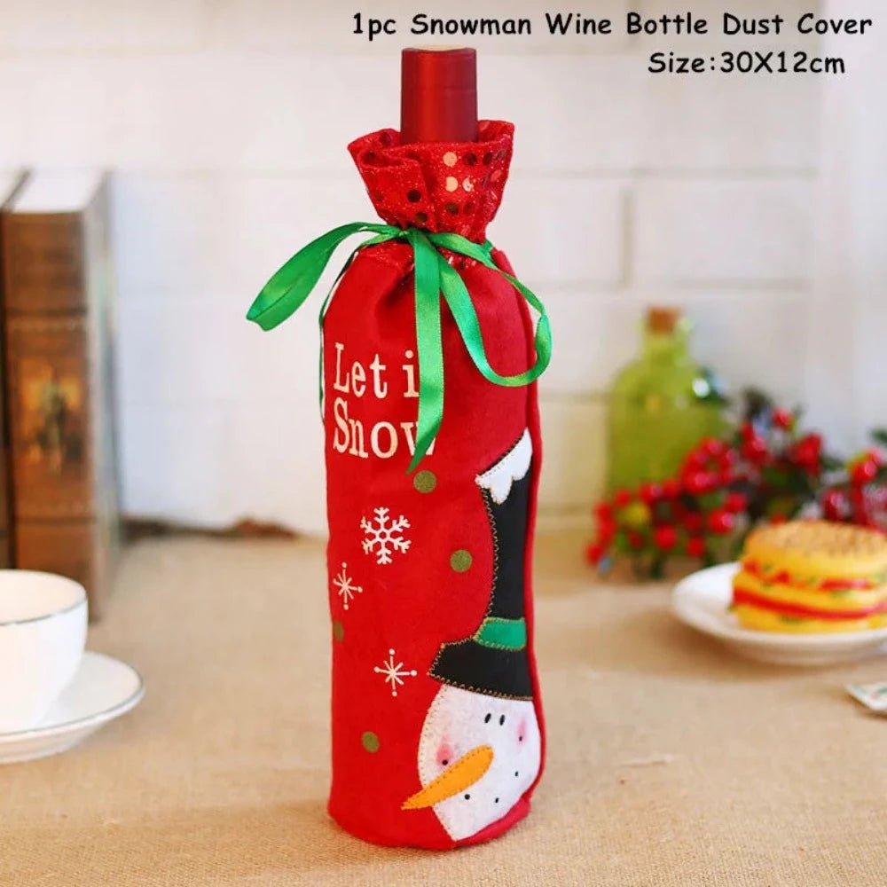 Buy christmas winebottles covering decoration pinterest merry christmas shields noel xmas tables decoration facebookvs christmas table deco gifts tiktok youtube videos wine bottles wintertime elegance bottles shields instagram holiday cute santas reindeer charms animals noel santa everyday fast free.shipping shoponline whimsical assortment festive decoration