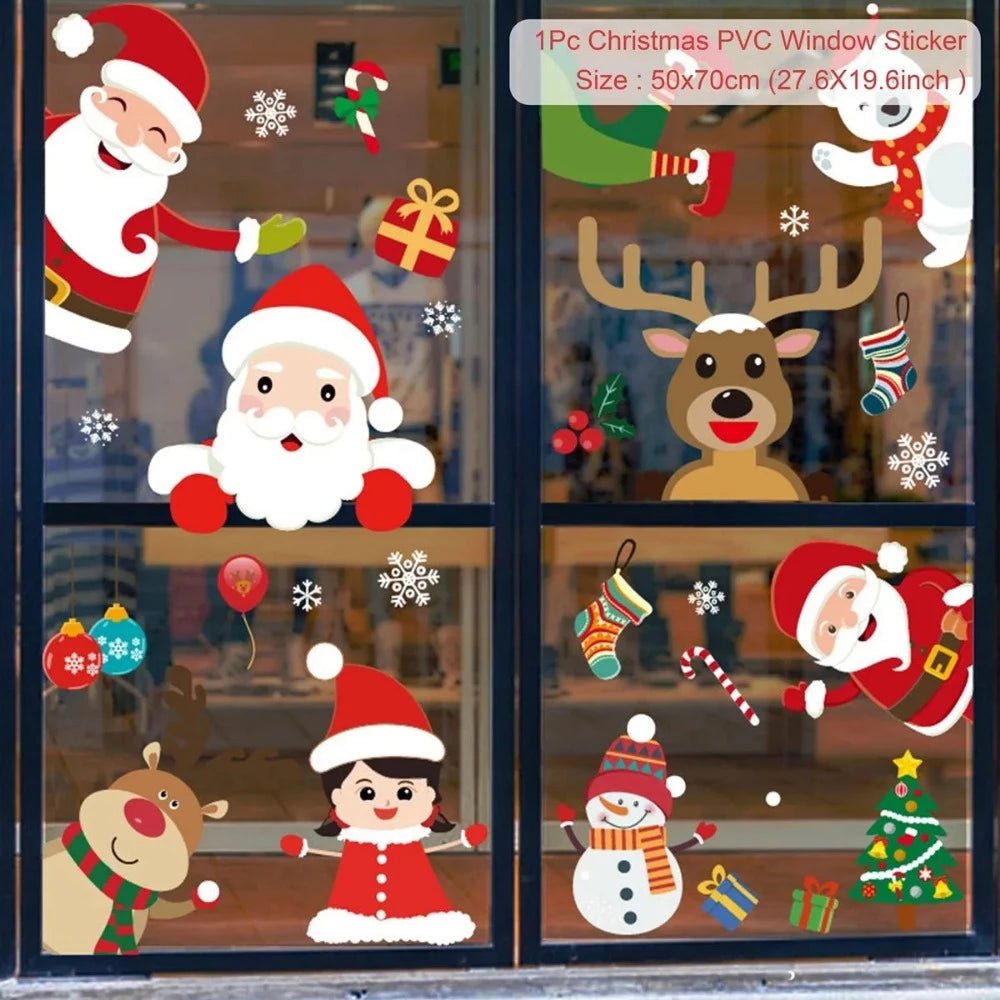 Everyday.Discount buy windows xmas decals merry christmas santa snowman wallstickers pinterest glass window merry xmas adhesive snowflakes facebookvs santa bears snowman electro statical wintertime cling tiktok youtube videos windowsticker instagram influencers xmas crafts interior christmas decoration nearme everyday free.shipping everyday.discount