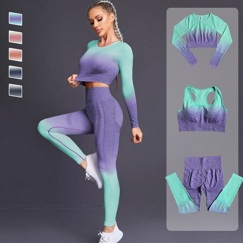 Everyday.Discount women workout gymsets sportswear clothing longsleeve croptops sports highwaist leggings suits bratop seamless workout gymset two three style cloth clothing quickdry suits various color sports leggings ankle-length fitnesswear vs elastic workout gymlife yogapant leggings bratops fitnesswear 