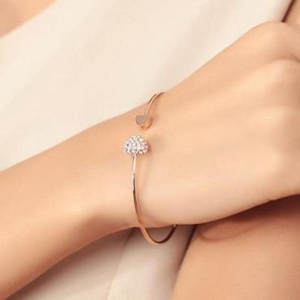 Everyday.Discount women bracelets heart bow cuff cheap rhinestone charm bracelets