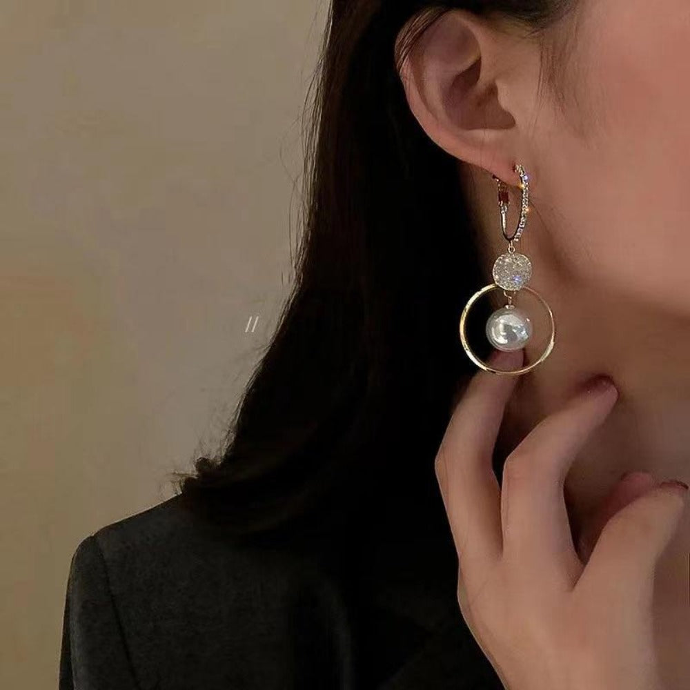 Everyday.Discount women's earrings zircon stones eye-catching geometric asymmetry dangle rhinestone circle teardrop triangle everyday cristal shiny jewelry