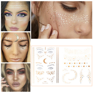Everyday.Discount temporary women's sparkle frecklesface goldcolor inktattoo facetattoos makeup decal