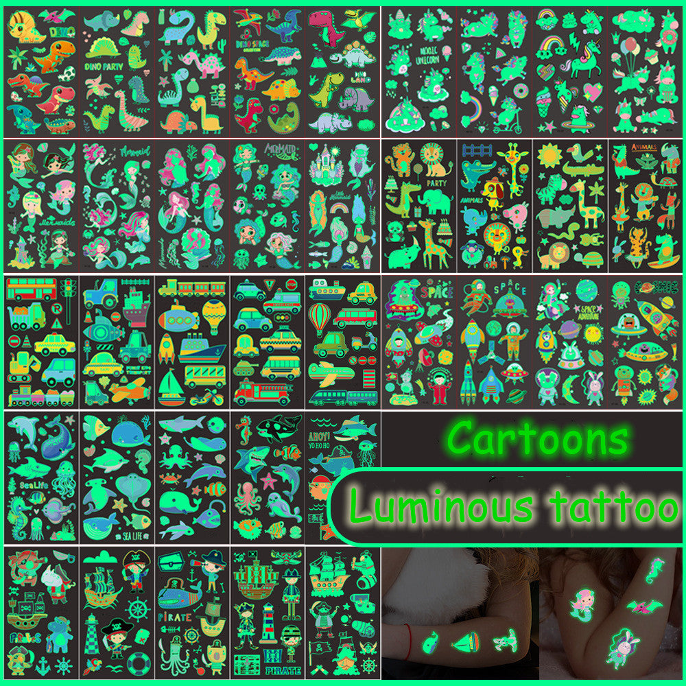 Everyday.Discount kids luminous glowing into dark decals temporary unicorn children decal cheap price cute dinosaur mermaid inicorn starry sky moon fishes turtle planes butterflies glowing decals for children