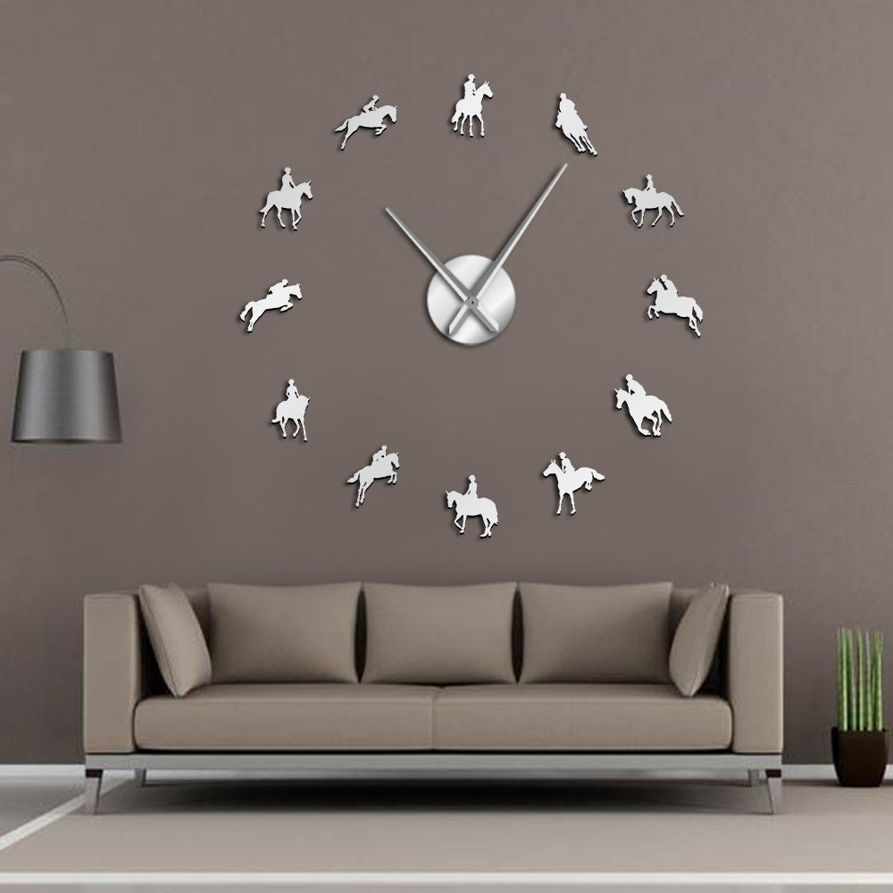 Everyday.Discount wall clock equestrianism giant diy pasting equestrian horseriding jumpings horses riding mirror arylic mural wall clocks frameless clock giant diy pasting acrylic mirror wall mounted deco analog not thicking quartz movement impressive wallclock  